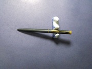 丰华410全钢黑漆磨砂旋转出芯圆珠笔90年代库存怀旧经典文具