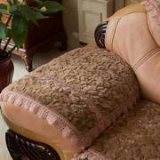 欧式加绒沙发垫冬天毛绒防滑组合套装+2+3客厅，通用真皮布艺坐垫
