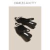CHARLES&KITTY细跟包头凉鞋女外穿黑色高跟凉鞋2024夏季