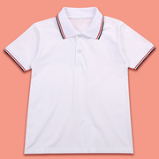 儿童polo衫夏季男童女童短袖t恤小学生校服，中学白色上衣毕业班服
