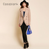 casablank卡莎布兰卡韩版时尚，洋气西装领纯色毛呢，短外套大衣