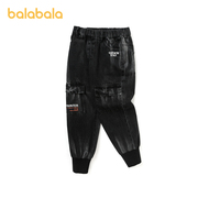 巴拉巴拉男童裤子秋装，中大童纯棉牛仔裤宽松长裤
