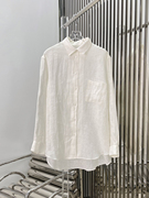 白色亚麻宽松休闲长袖衬衫，+半身裙套装，女23夏新小众设计