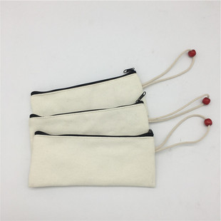 DIYy空白手绘包 纯色 中国风简约 帆布笔袋 创意零钱包 可定制 印