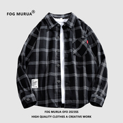 fogmurua第五季格子外套，主线美式高街拼色，长袖衬衫男女衬衣潮牌