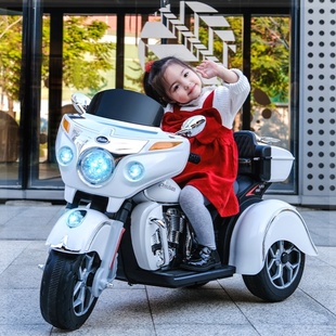儿童电动摩托车三轮车男女小孩，宝宝可坐双人大号，充电电瓶车玩具车