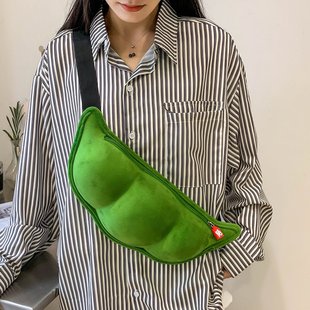 日系可爱豌豆包包女2022潮软妹萌个性创意学生单肩胸包腰包