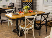 美式乡村做旧餐桌法式黑白色餐桌古典田园餐桌椅，西餐桌简约书桌