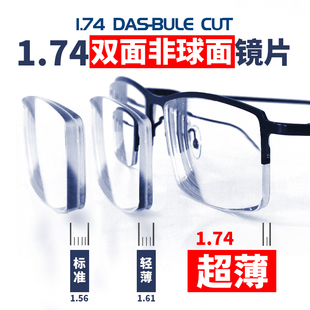 鼎茂高度近视眼镜片1.74超薄非球面镜片1.67防蓝光，变色配镜实体店