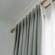 加厚棉麻窗帘布料 纯色北欧简约现代遮光 卧室客厅飘窗成品定制