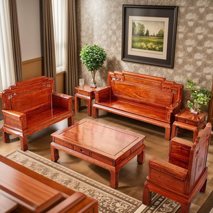 红木沙发刺猬紫檀电视柜三人位单椅，123六件套，组合客厅花梨木家具