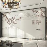 电视背景墙壁纸壁布现代简约新中式花鸟墙纸客厅装饰壁画影视墙布