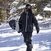 airpose滑雪服女保暖反光条上衣，单板双板防水滑雪套装男潮牌
