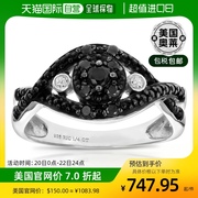 virjewels15克拉黑钻石和cz订婚戒指.925纯银配铑银