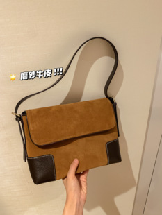 东胜磨砂牛皮包2023女包，小众头层牛皮，复古斜跨大容量单肩包