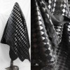 方形黑色毛皮菱形皮革立体肌理布料，秋冬毛呢料(毛，呢料)再造设计师时装面料