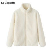 拉夏贝尔/La Chapelle秋冬摇粒绒外套女宽松长袖抓绒保暖上衣