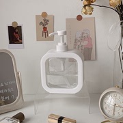 日本大容量分装瓶500ml装洗发水沐浴露空瓶子按压式透明洗手液瓶