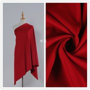 化纤枣红色深红色罗马布料，裙子裤子面料时装，针织弹力小脚裤布料