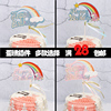 蛋糕装饰插牌 创意彩虹生日蛋糕插件 夏日绚烂彩虹烘焙派对装饰