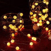 LED球形灯花束礼盒羽气球羽毛装饰灯串生日派对蛋糕布置Z灯 十个
