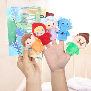 小红帽毛绒故事手套幼儿园儿童，手指偶6个月动物，手偶布偶玩具玩偶