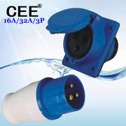 CEE-413工业防水插座TYP-423斜式插座16A-6h/250V/3孔电源箱插头
