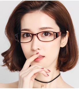 超轻时尚tr90近视眼镜成品，配近视老花平光防辐射护目镜，女款大脸