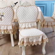 定制欧式套装圆桌布转盘通用椅子垫家用台布实木餐桌椅套餐椅套椅