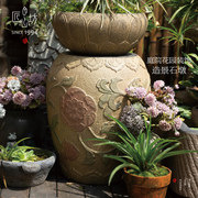 中式庭院装饰人造石石墩户外花园布置阳台仿古花盆底座摆件