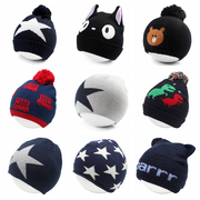 秋冬男宝宝套头帽，6-12个月儿童针织帽，婴儿男孩帽子男童保暖毛线帽