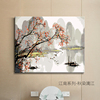 江南山水DIY手绘填色数字油画风景船水墨中国古风装饰油彩画客厅