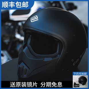 FASEED碳纤维摩托车头盔全盔男士半盔女机车复古巡航哈雷个性蓝牙