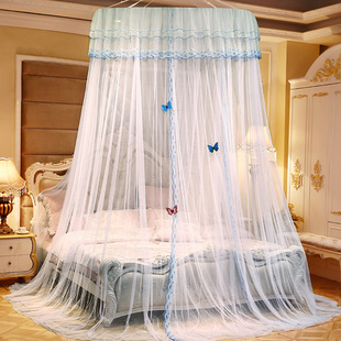 吊顶式蚊帐公主圆顶床帐1.8m床家用蚊帐加密加厚2.0米免安装帐子