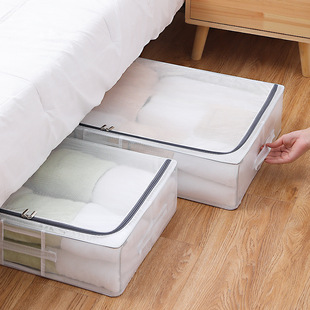 床底收纳箱透明可折叠衣物整理箱卧室，防尘防潮储物盒换季衣服箱子