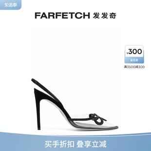 Rene Caovilla女士水钻缀饰皮质高跟凉鞋 FARFETCH发发奇