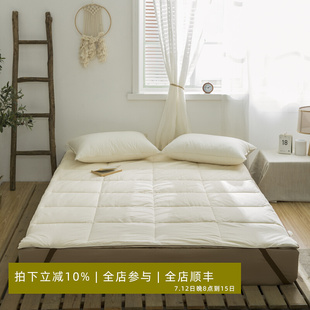 日式纯色棉花床垫柔软床褥，学生宿舍家用单人双人，全棉床垫被1.8m