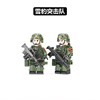 中国积木军事人仔雪豹突击队，特种部队警察小颗粒，拼装玩具男生模型