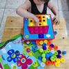 宝宝蘑菇钉益智玩具大颗粒拼插板大号儿童女孩拼图创意1-2-3周岁0