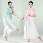 外婆桥舞蹈服儿童中国风小清新扇子舞演出服女童古典舞纱衣练功服