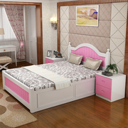 欧式实木床高箱储物床1.8米双人床1.5m儿童实木床简约单床主