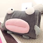 lplumo靠垫被抱枕被子两用珊瑚绒毯办公室空调毯可爱创意卡通叽