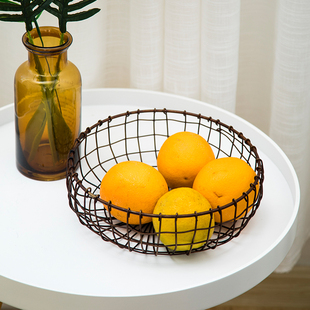 铁艺果盘创意水果篮现代北欧风格客厅茶几家用零食收纳筐网红果盆