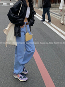 随意对比!modestmood显瘦宽松100棉直筒，休闲彩色牛仔裤长裤女