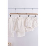夏季短裤亲子装一家三口2022母女装洋气牛仔裤子休闲下装白色