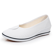 护士鞋白色布鞋坡跟平跟女单鞋美容院女鞋舞蹈鞋工作鞋服务员白鞋