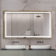 挂墙铝合金框智能，浴室镜子卫生间led带灯防雾卫浴镜壁挂墙式