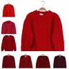 vintage古着孤品日本冬文艺，森林系纯色羊毛，复古毛衣热闹红色麻花