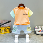 男童短袖套装20240一1-3岁宝宝，夏季童装洋气帅气小童韩版潮衣