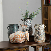 定制景德镇陶瓷花瓶，简约古典电视柜摆件，做旧工艺品陶瓷花瓶